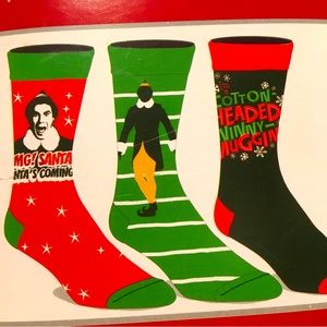 Elf mens set of 3 pairs of crew socks